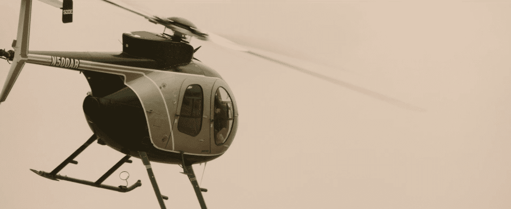 A still of a helicopter from our upcoming WILD BEAUTY documentary
