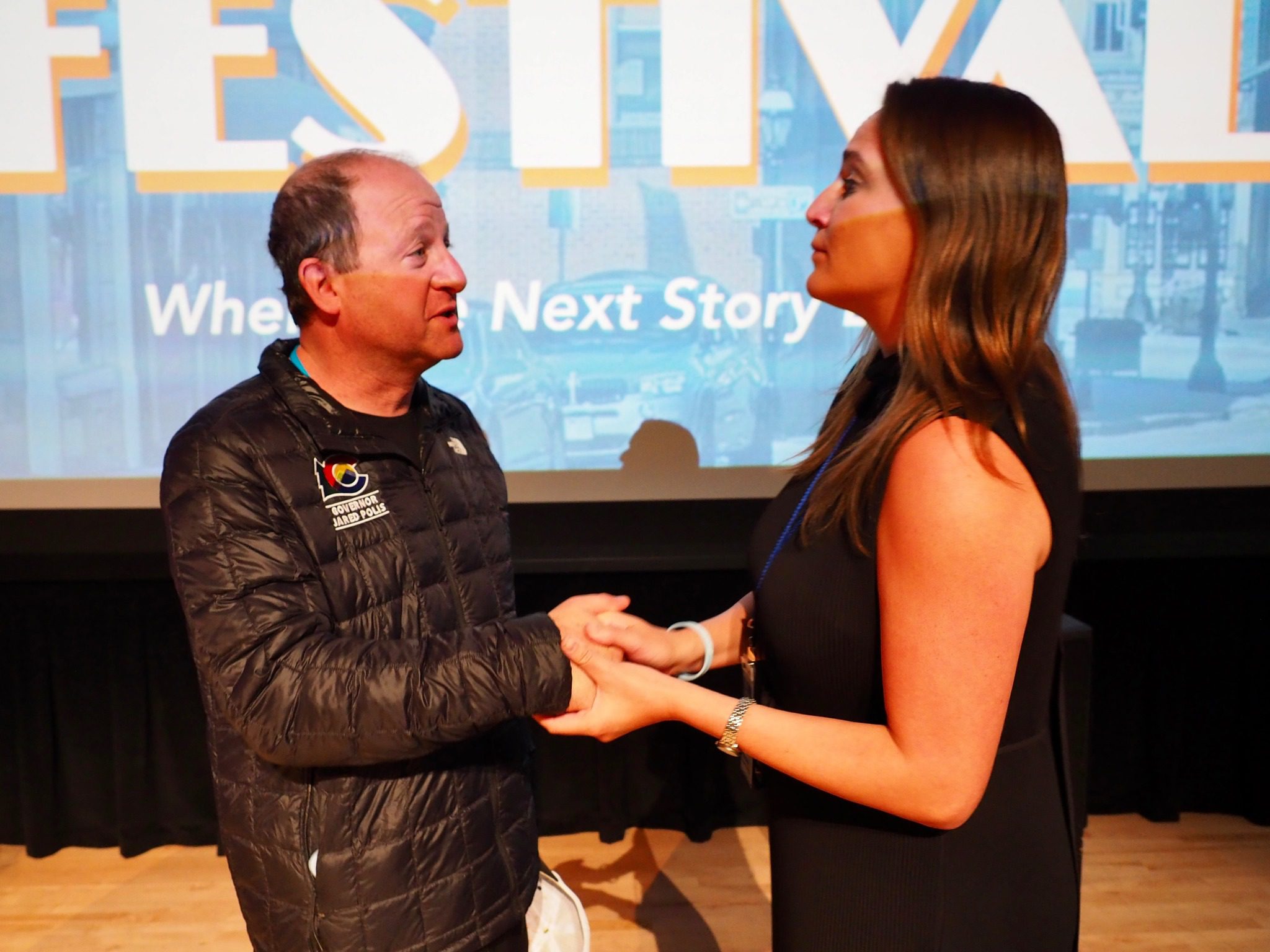 Governor Jared Polis and Ashley Avis at the Wild Beauty Premiere